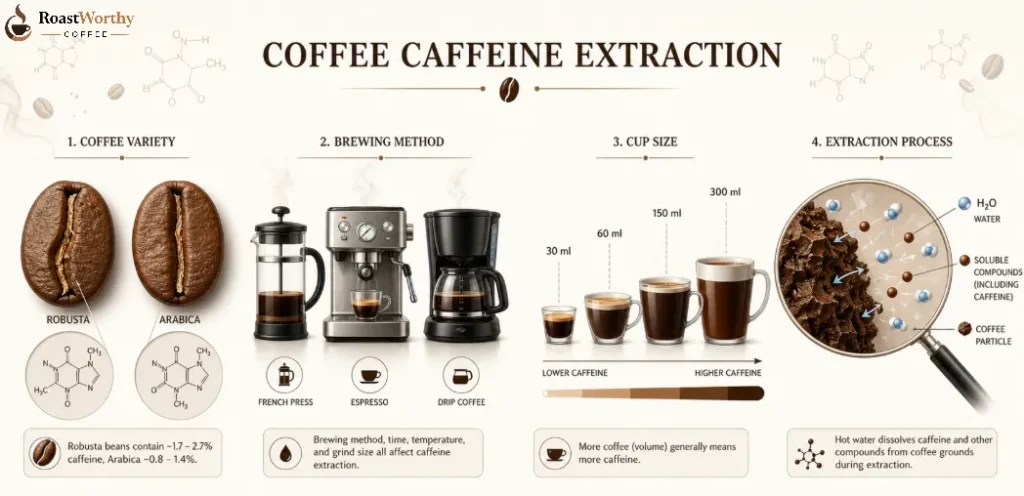 Coffee Caffeine Extraction Factors