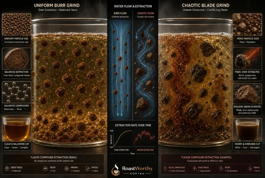 Coffee extraction burr blade comparison