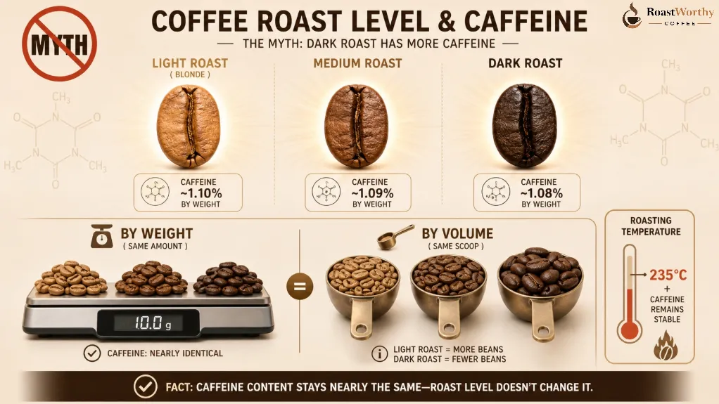 Coffee Roast Caffeine Content Myth Debunked