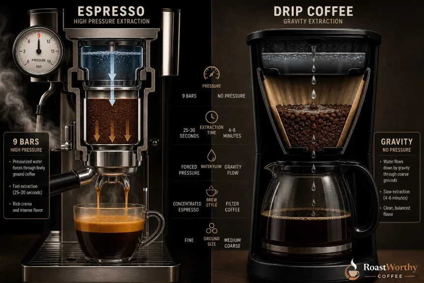 Espresso vs Drip Coffee Comparison