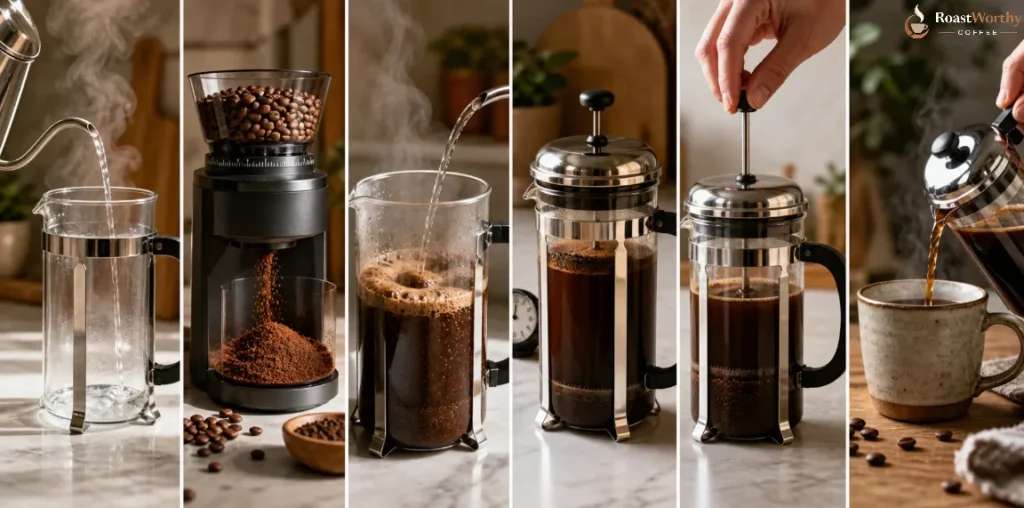French Press Brewing Step Guide