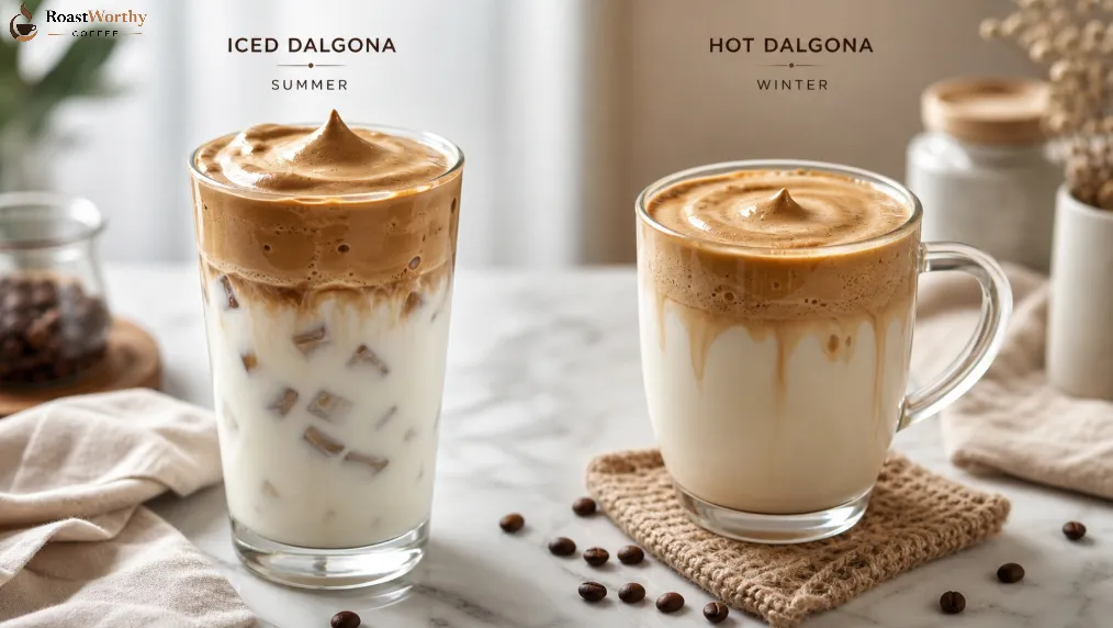 Iced vs Hot Dalgona Coffee