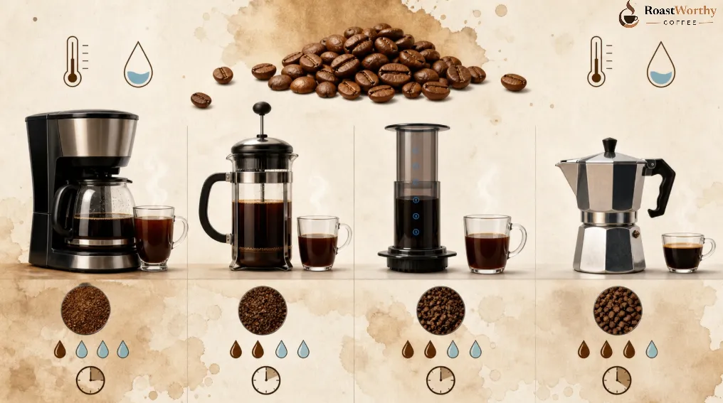 Medium-Roast Coffee Brewing Methods