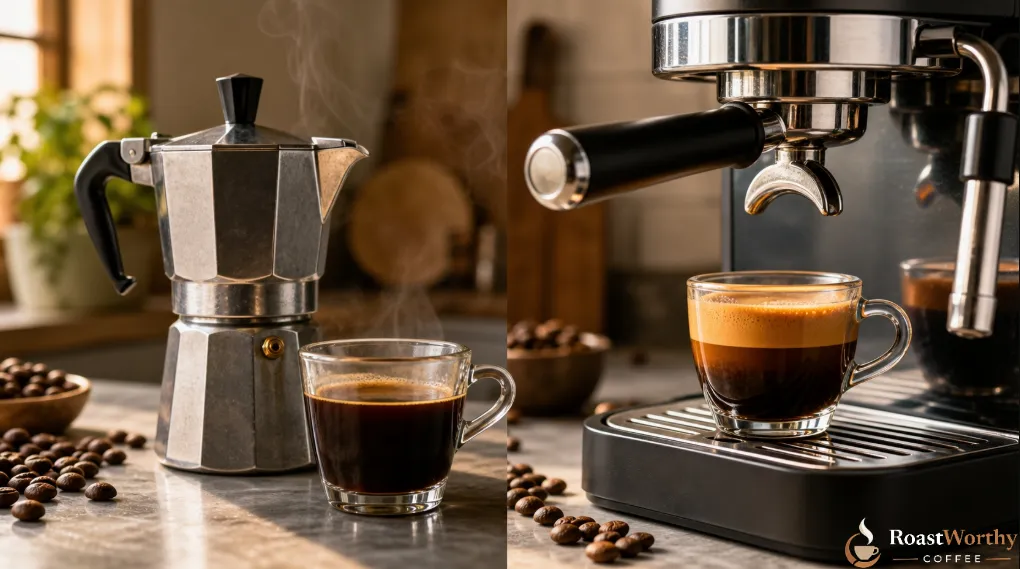 Moka Pot vs Espresso Machine