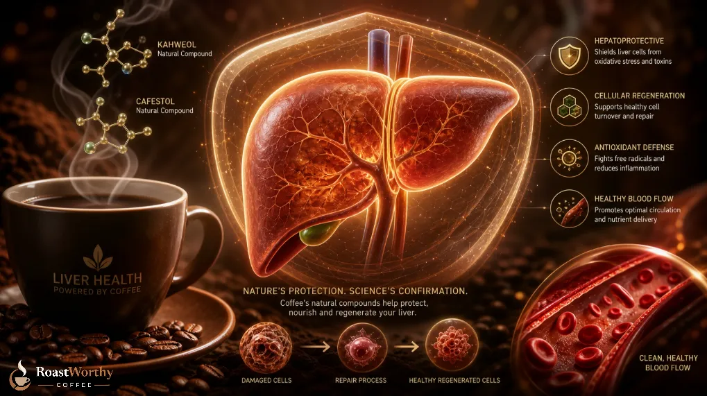 Coffee Compounds Protecting Liver