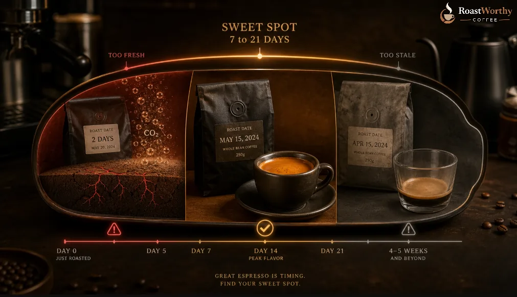 Coffee Freshness Impacts Espresso Taste