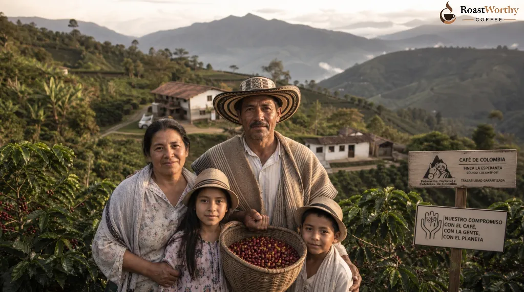 Colombian coffee farming family