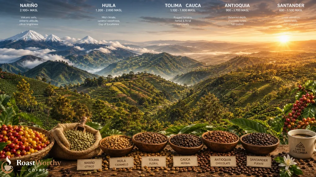 Colombian Coffee Regions Comparison