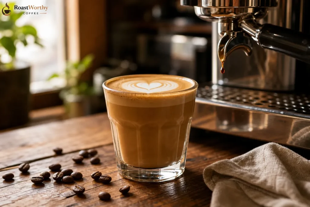 Cortado coffee in Gibraltar glass
