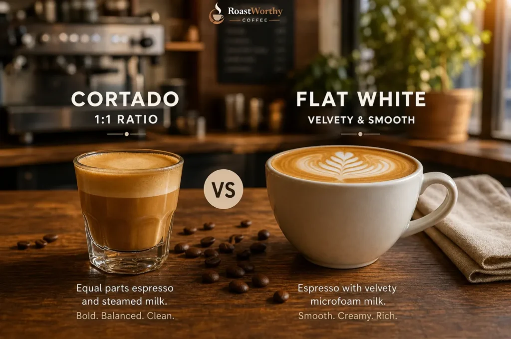 Cortado vs Flat White Comparison