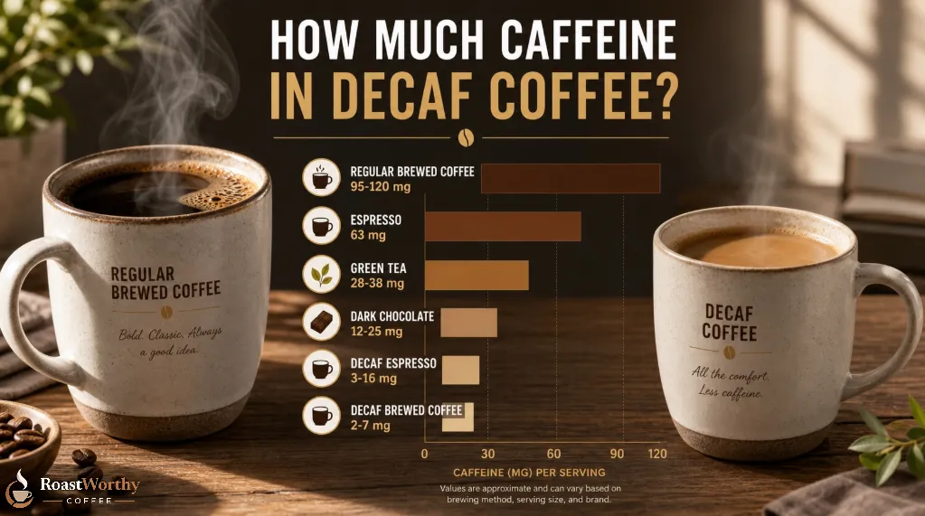 Decaf vs Regular Coffee Caffeine Comparison