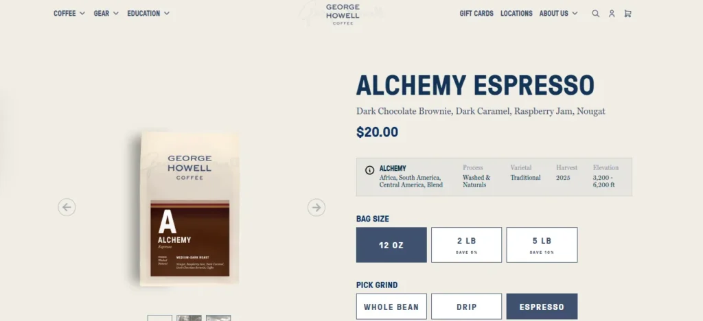 George Howell Alchemy Espresso