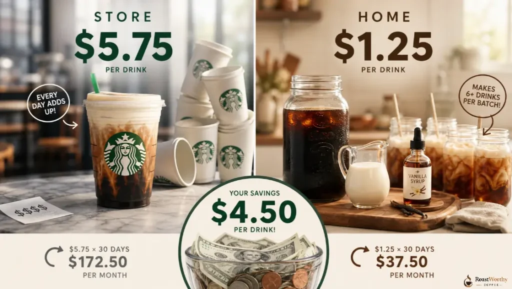 Home vs. Starbucks Sweet Cream Cold Brew Cost