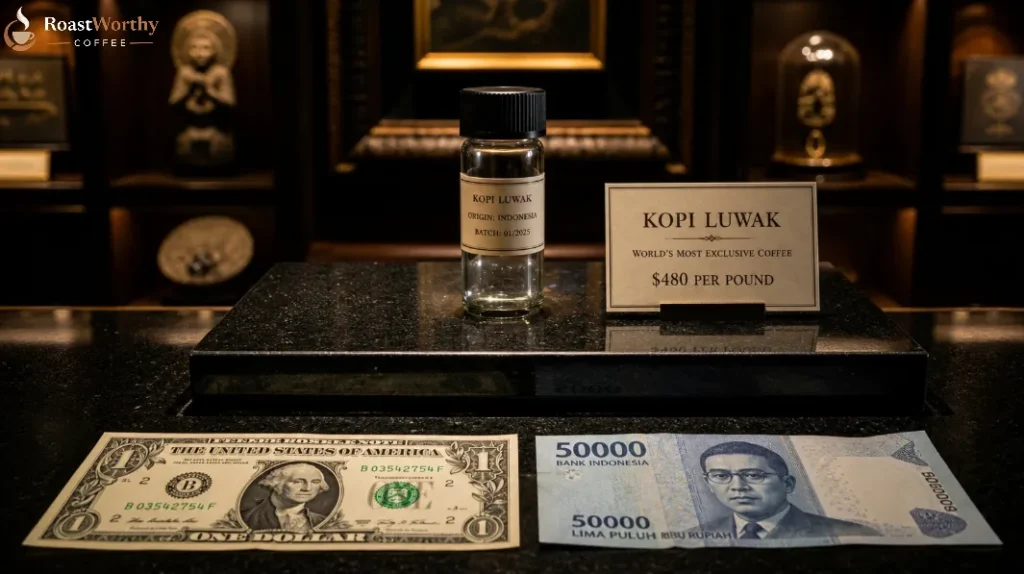 Kopi Luwak Luxury Price Display