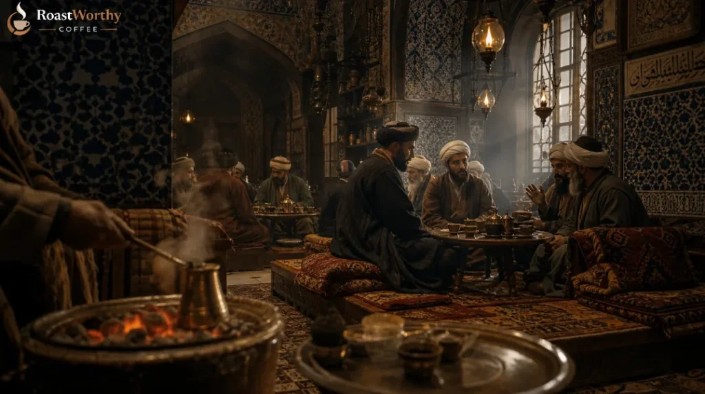 Ottoman Coffeehouse Historical Scene