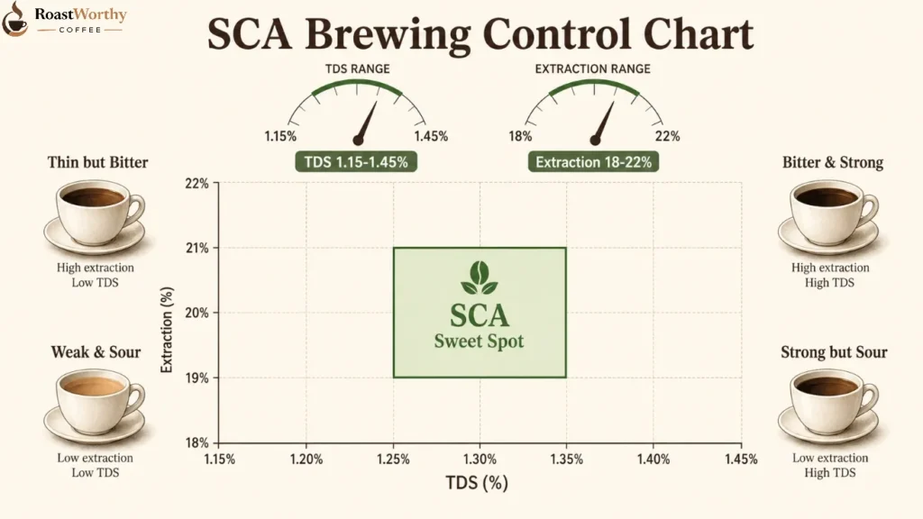 SCA Coffee Brewing Control Chart