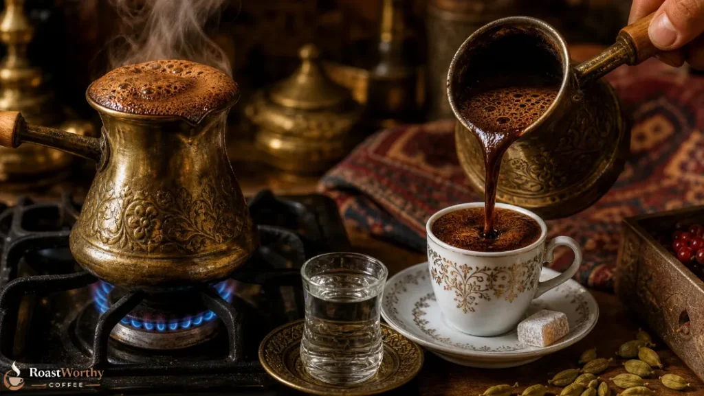 Traditional Turkish Coffee Brewing Ritual