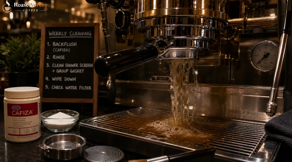 Weekly Espresso Machine Backflushing Process