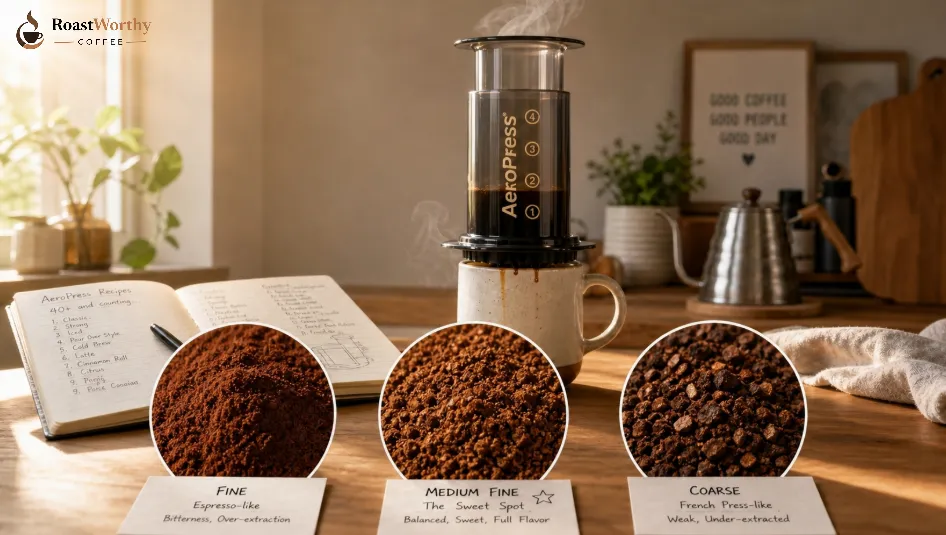 AeroPress Grind Size Visual Comparison