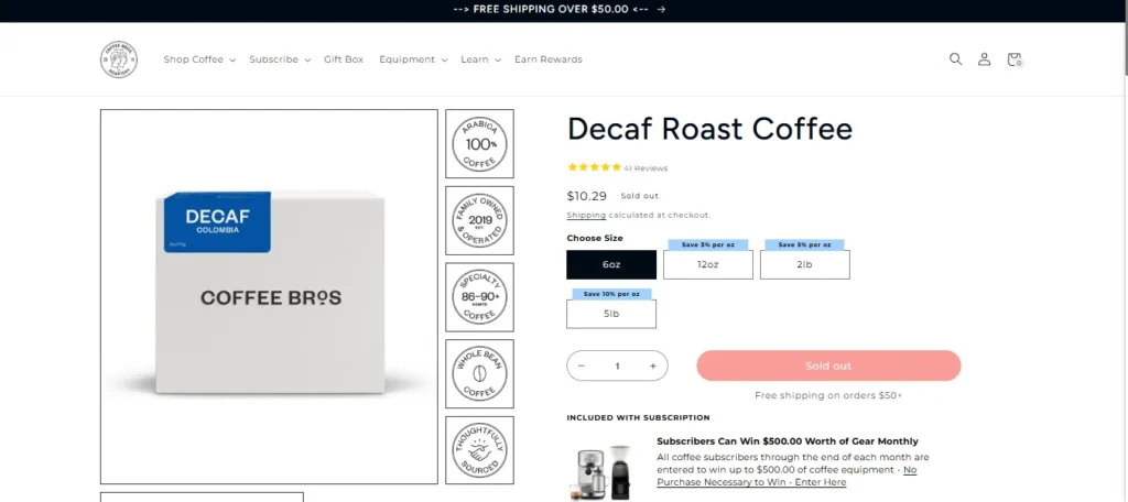 Coffee Bros Decaf