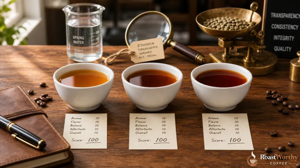 Decaf Coffee Brand Evaluation Cupping Scorecards