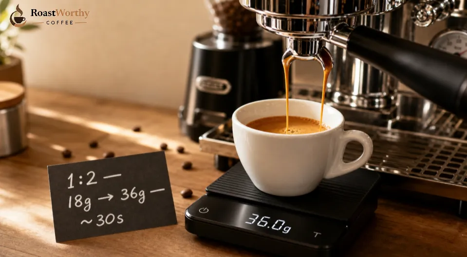 Espresso Shot Pulling at One to Two Ratio