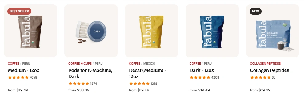 Fabula Coffee Variety & Range
