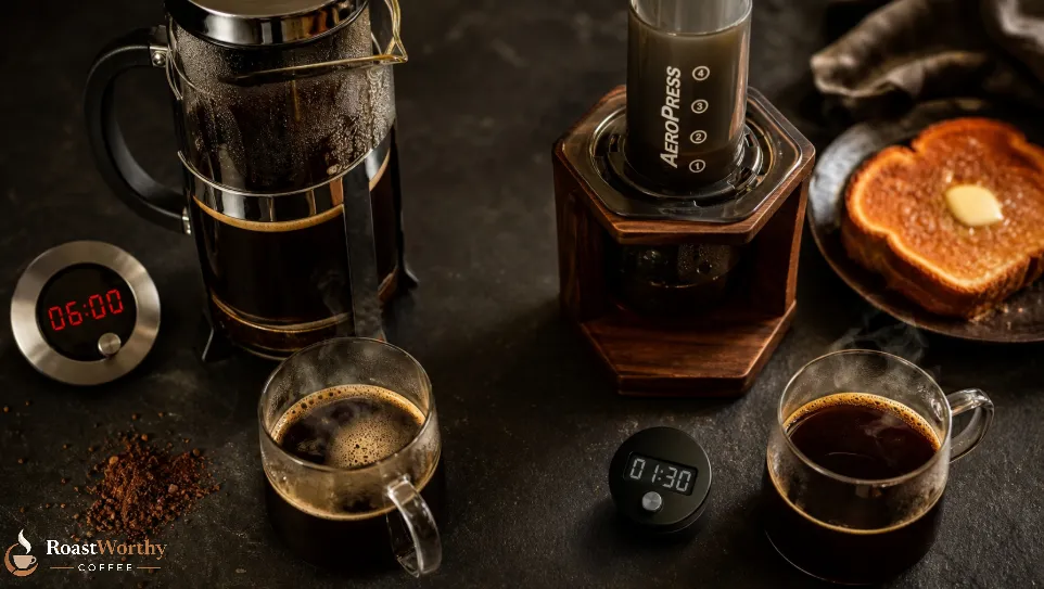 French Press vs AeroPress Brew Time
