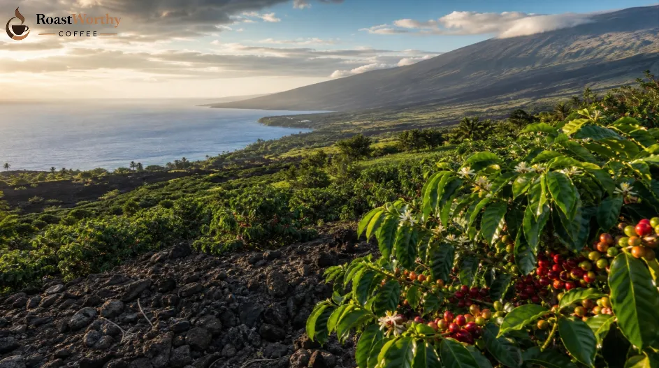 Kona Coffee Cherries on Volcano