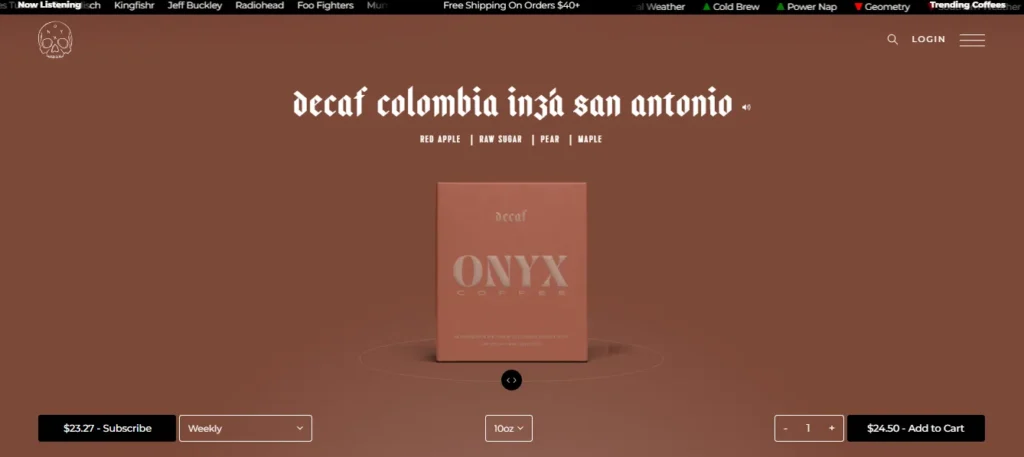 Onyx Coffee Lab Decaf Colombia