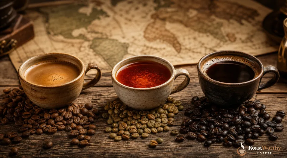 Single Origin Coffee Comparison Map