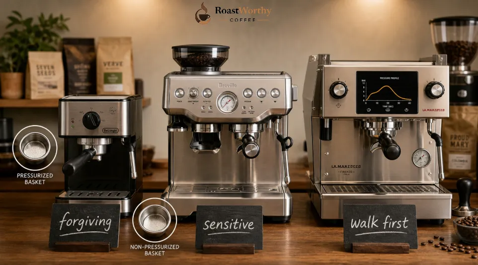 Three Espresso Machine Types Compared
