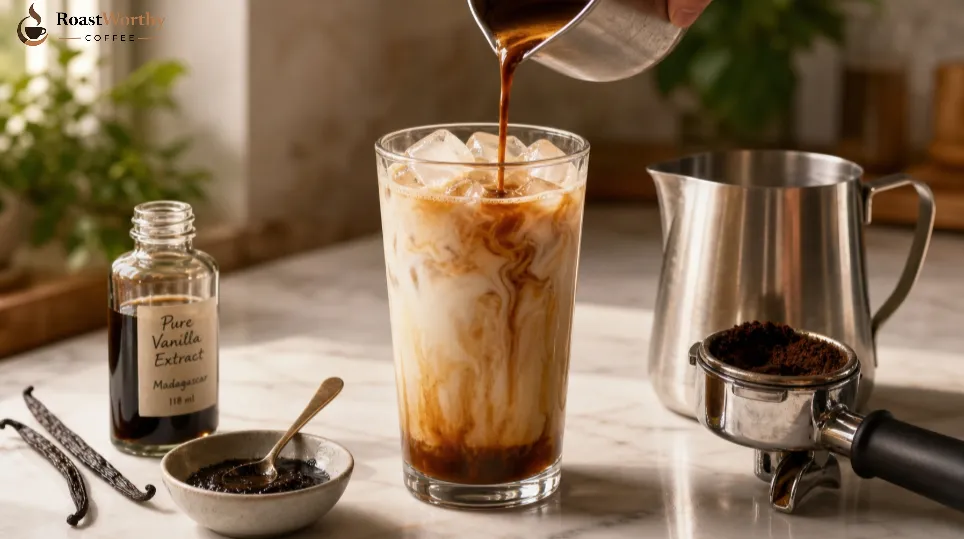 Vanilla Iced Latte with Espresso Pour