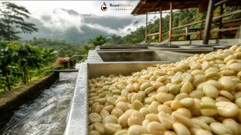 Washed Coffee at Fermentation Tanks