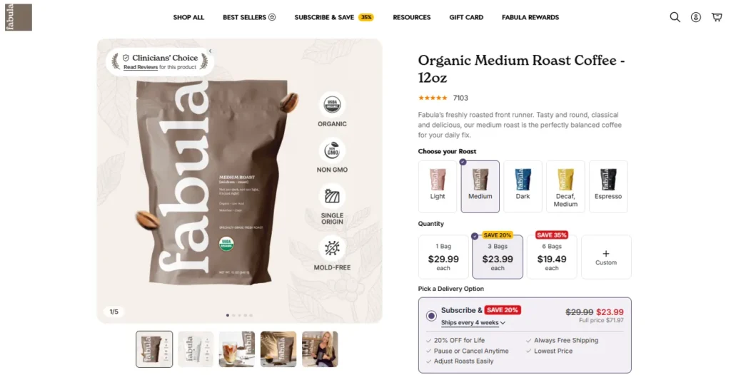 Fabula Organic Medium Roast