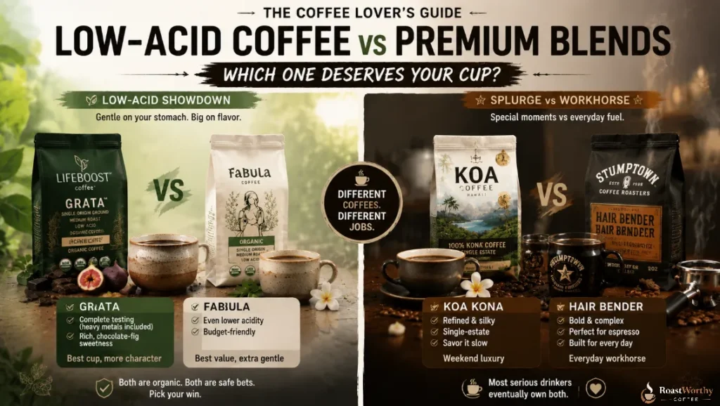 Low-Acid Coffee vs Premium Blends