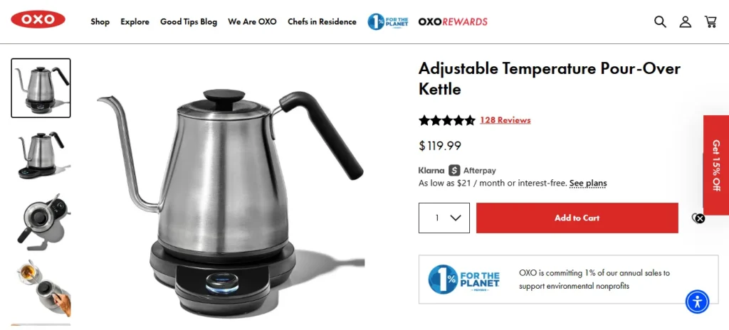 OXO Adjustable Temperature Pour-Over Kettle