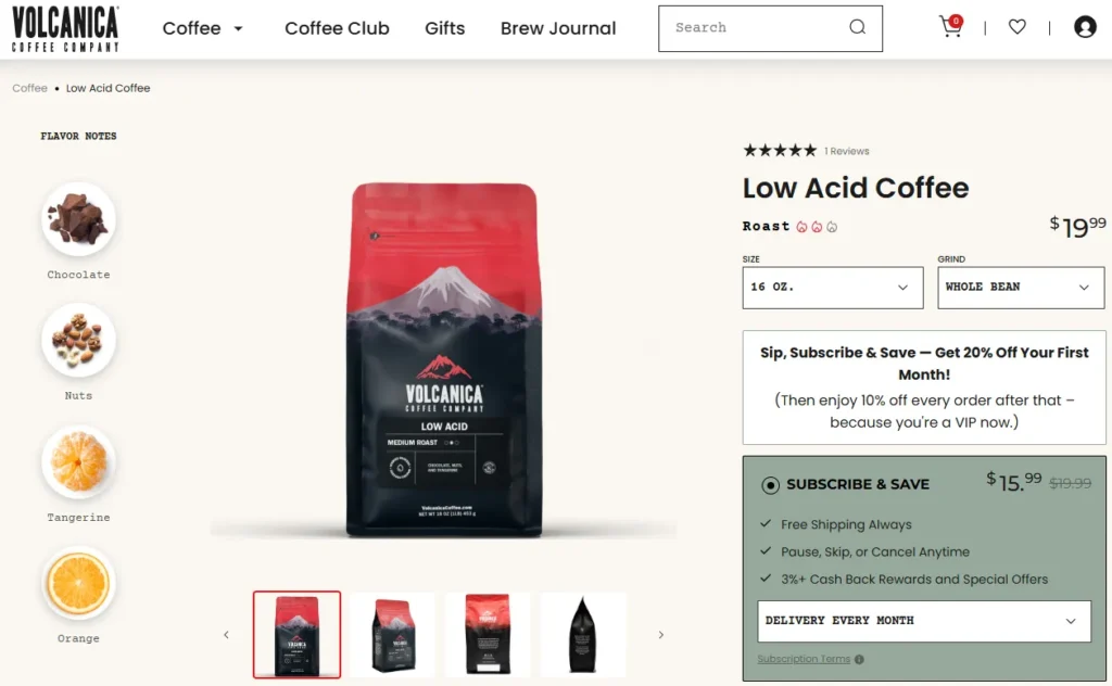 Volcanica Coffee (Low-Acid Line)