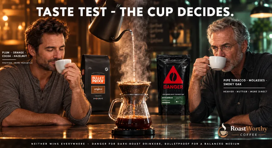 Coffee taste comparison between Bulletproof and Danger Coffee