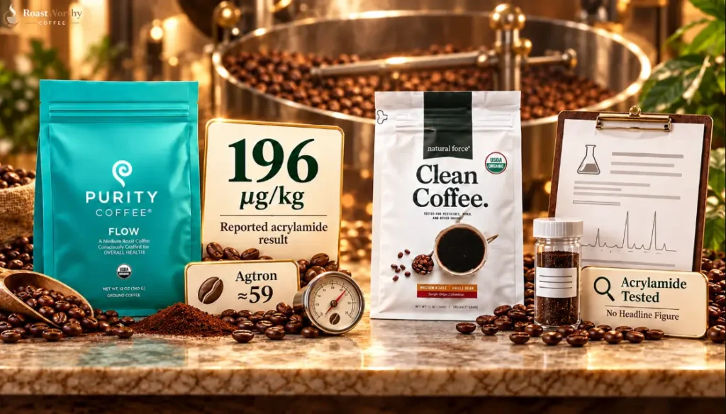 Purity Coffee vs. Natural Force acrylamide levels